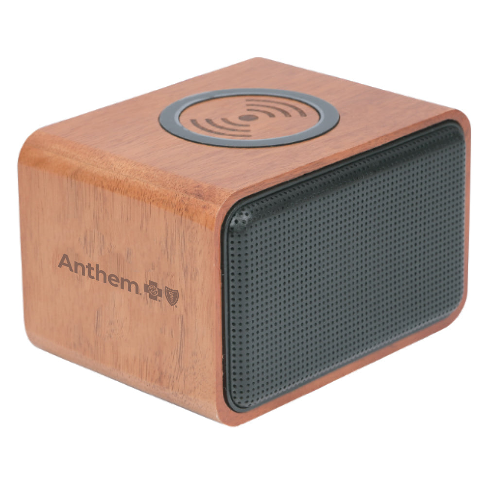 Wood Bluetooth Speaker w/ Wireless Charging Pad