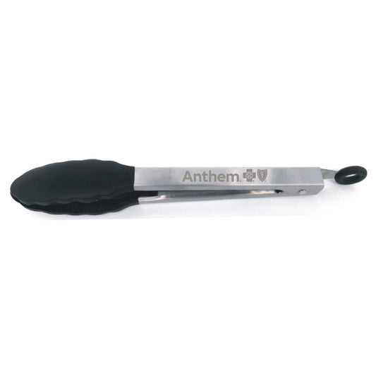 9" Stainless & Silicone Tongs